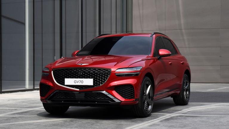 2022 Genesis GV70 Front Left Side in Red